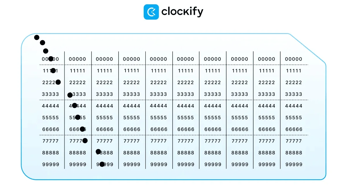 Example of a punch card