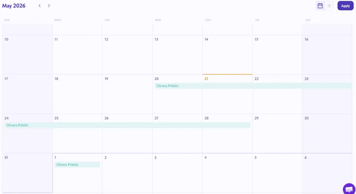 Pause calendar