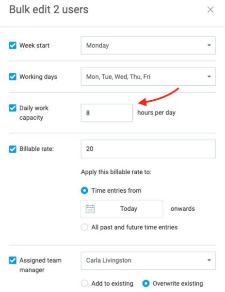 Save time by updating multiple profiles at once in Clockify