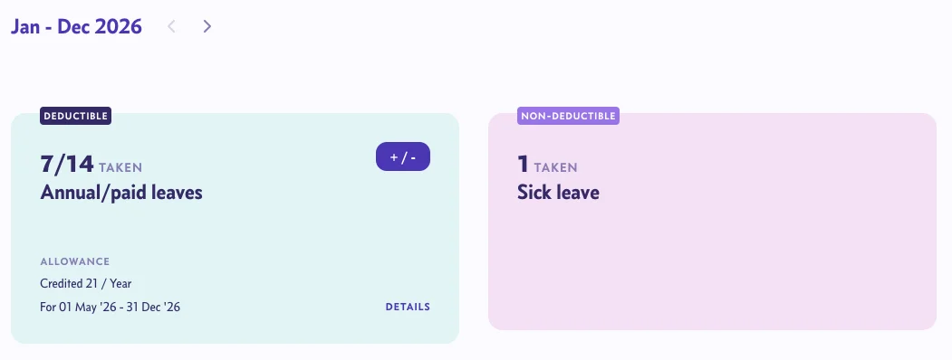 Time off balance in Pause