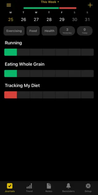 Tracking habits in Way of Life