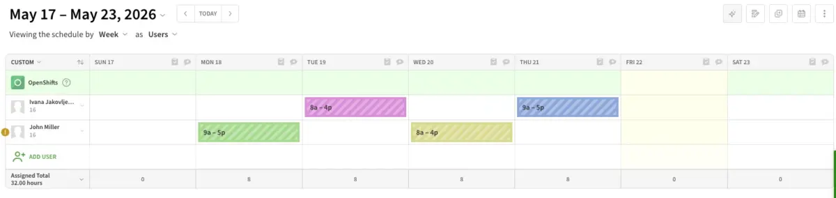 When I Work’s scheduler