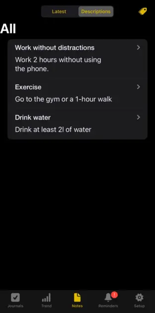 Habit descriptions in Way of Life