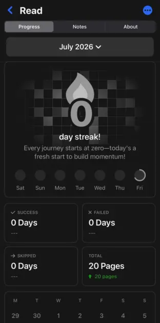 Habitify habit dashboard