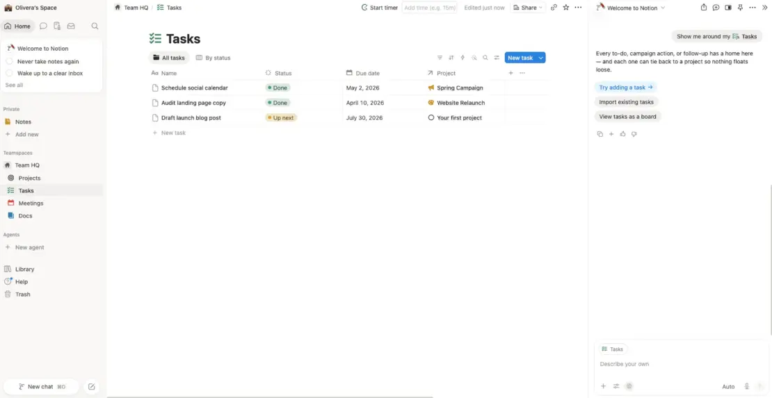 Notion - homepage