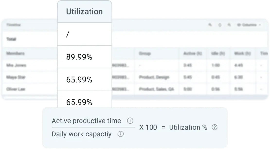 Utilization rate in Clockify