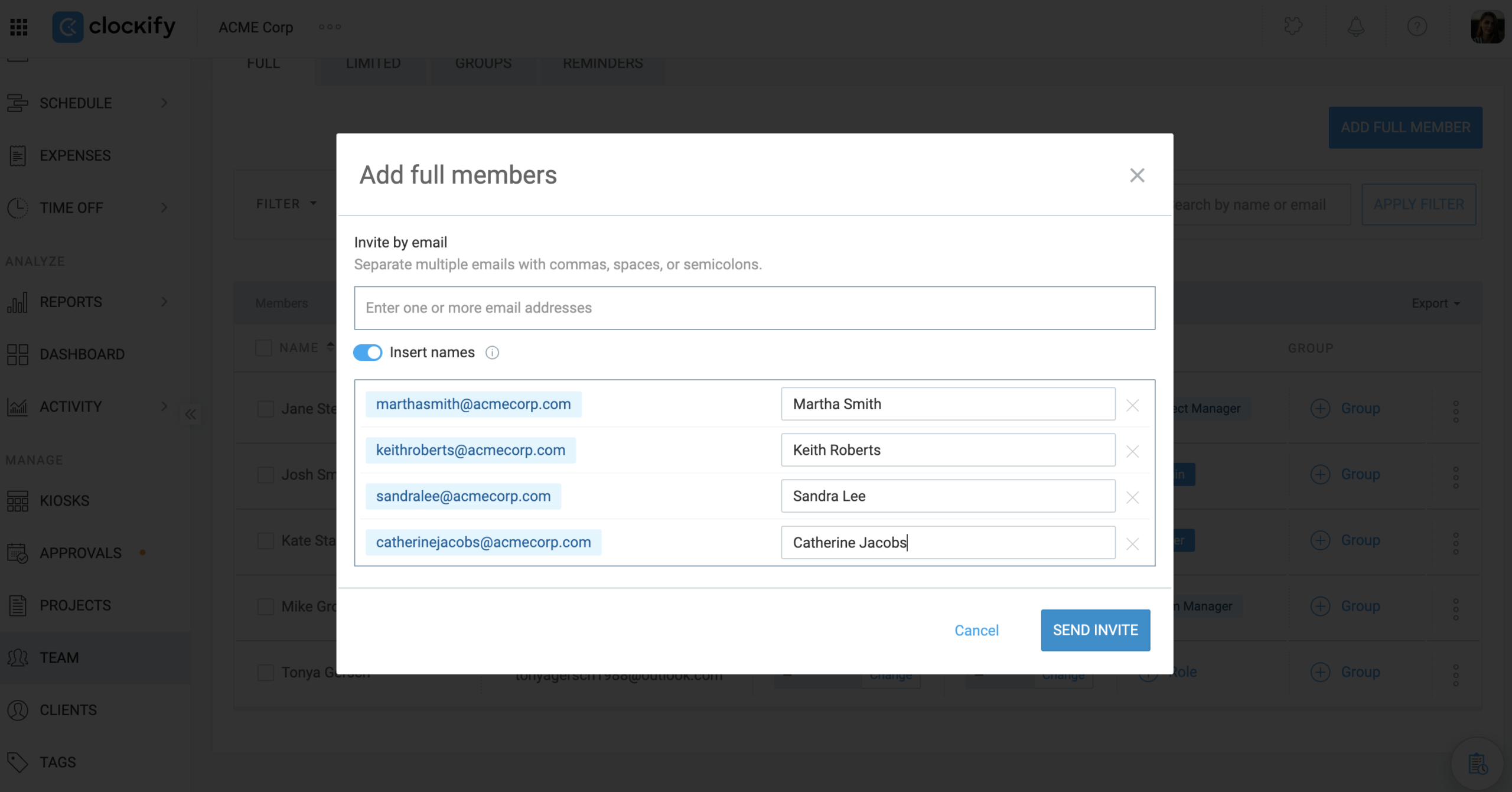 Invite & manage users - Clockify Help