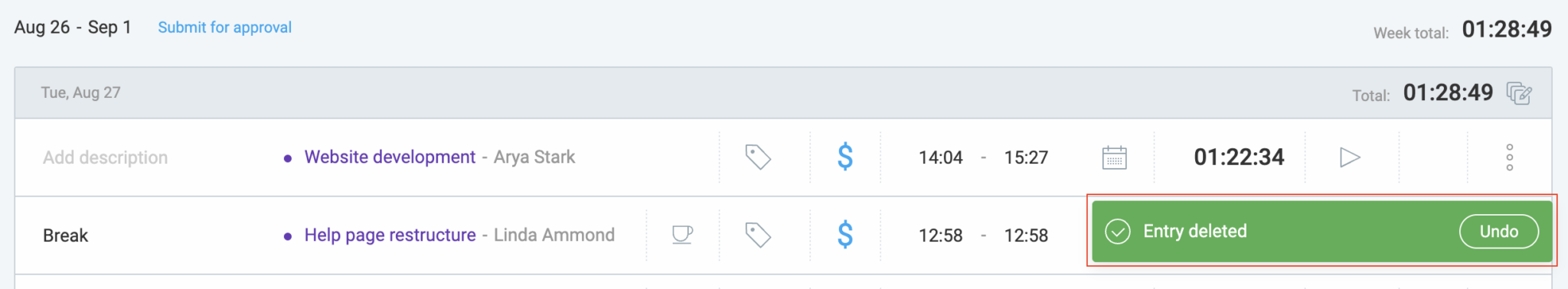 Edit time entries - Clockify Help