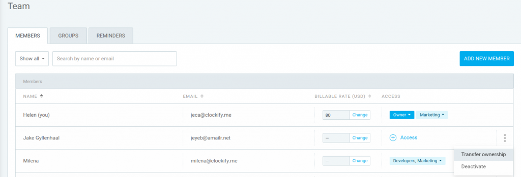 Inviting and managing users - Clockify Help