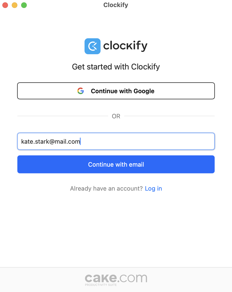 Clockikfy Aplicación para Mac de Clockify