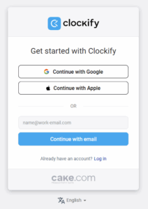 Aplicativo para Windows do Clockify