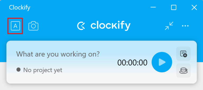 Aplicativo para Windows do Clockify