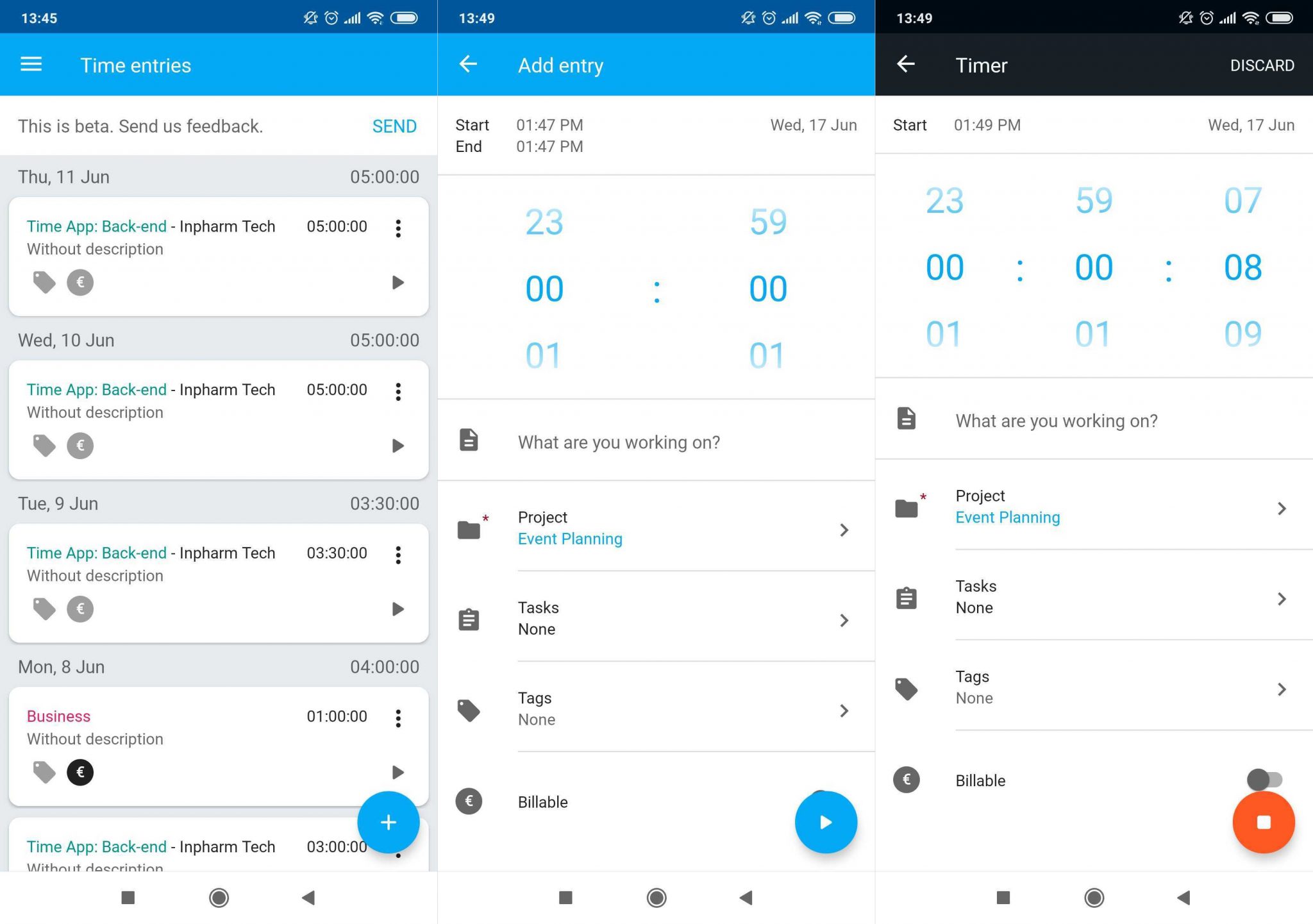 Android app Clockify Help