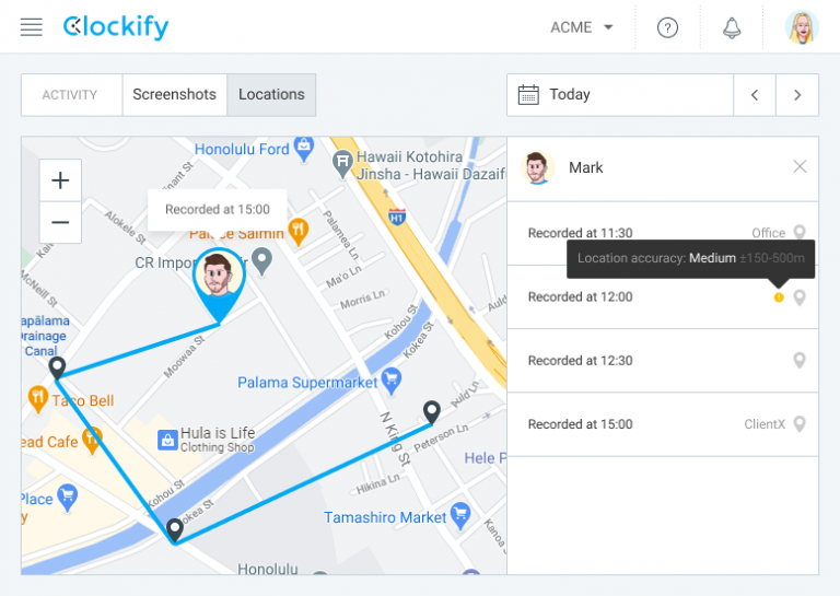 GPS tracking Clockify Help