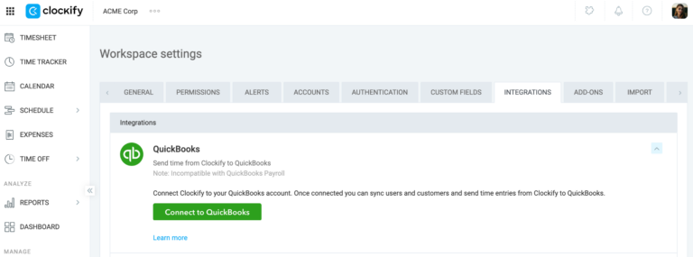 QuickBooks: Clockify integration - Clockify Help