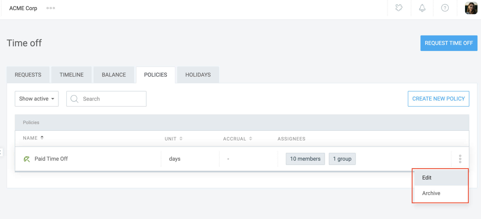 Create & manage time off policy - Clockify Help