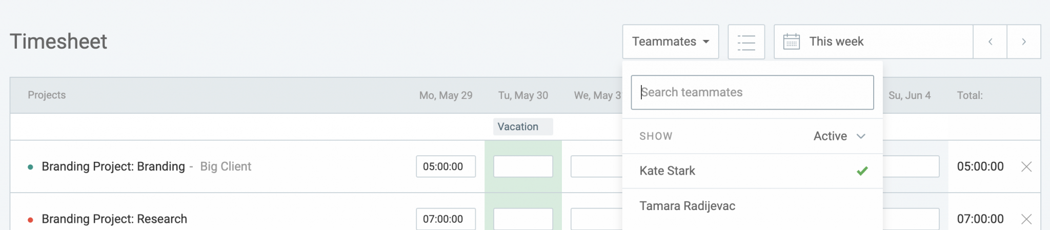 Add time for others - Clockify Help