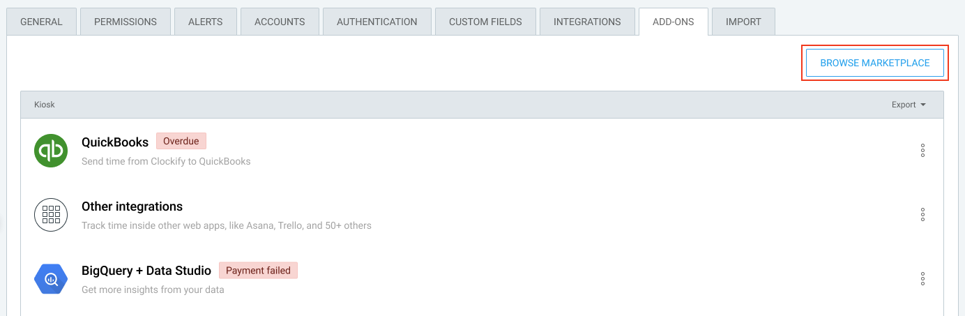 Manage and configure add-ons - Clockify Help