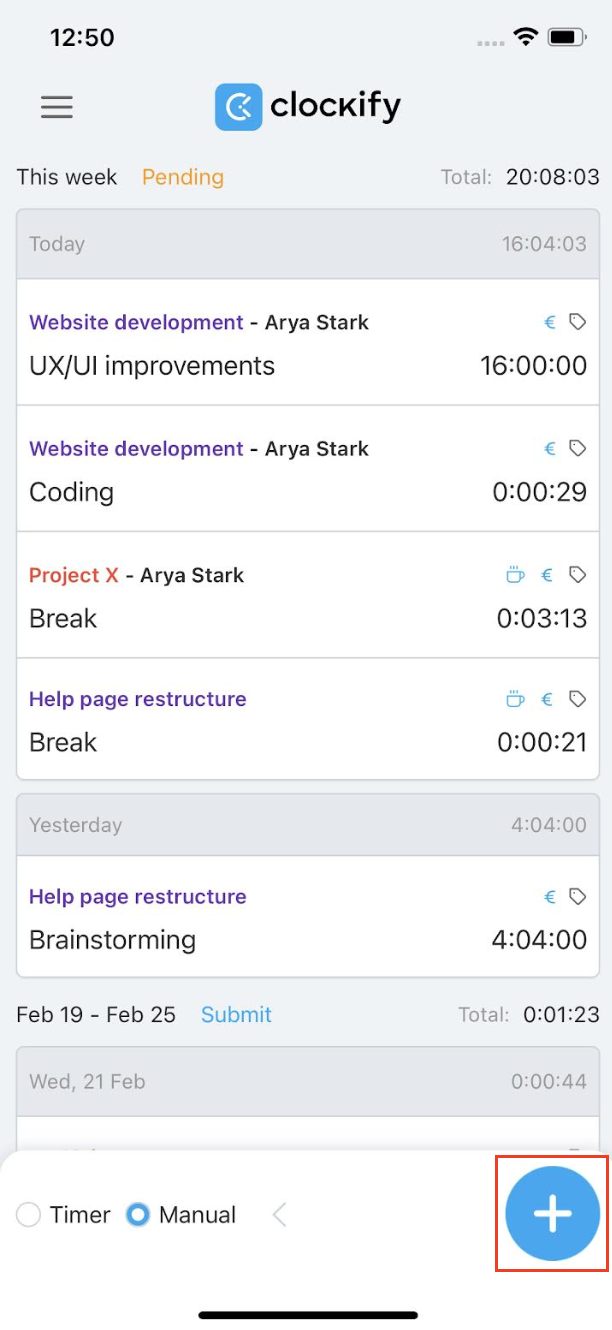 iOS app - Clockify Help