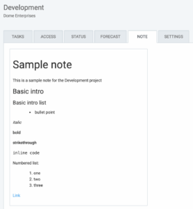 Format project note - Clockify Help