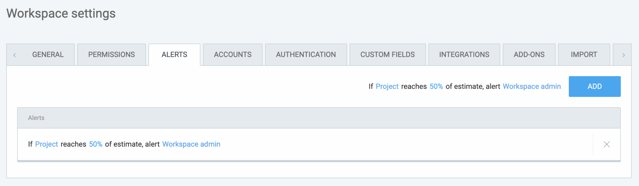 Setting up project alerts in Clockify