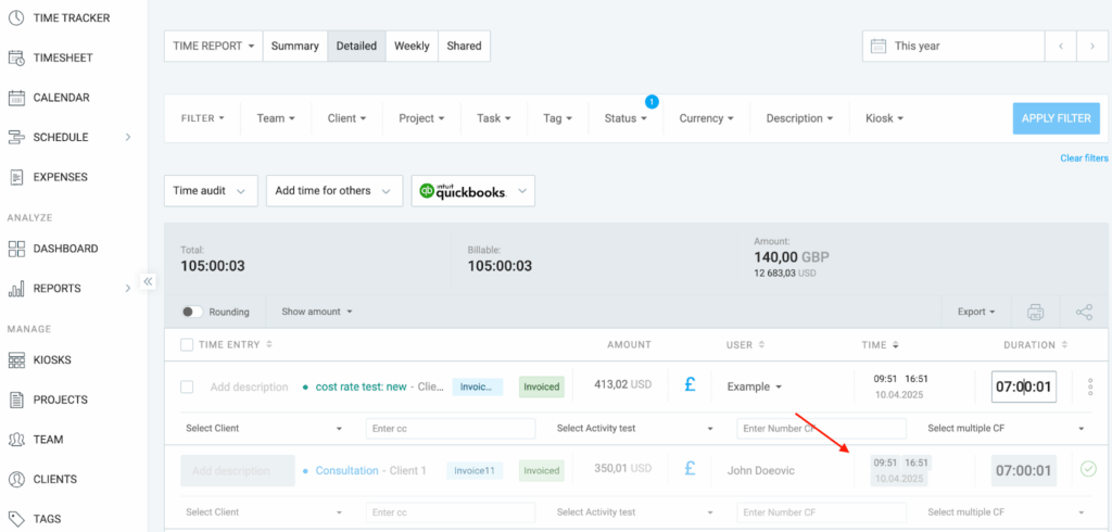 I can’t edit time entries on a detailed report - Clockify Help