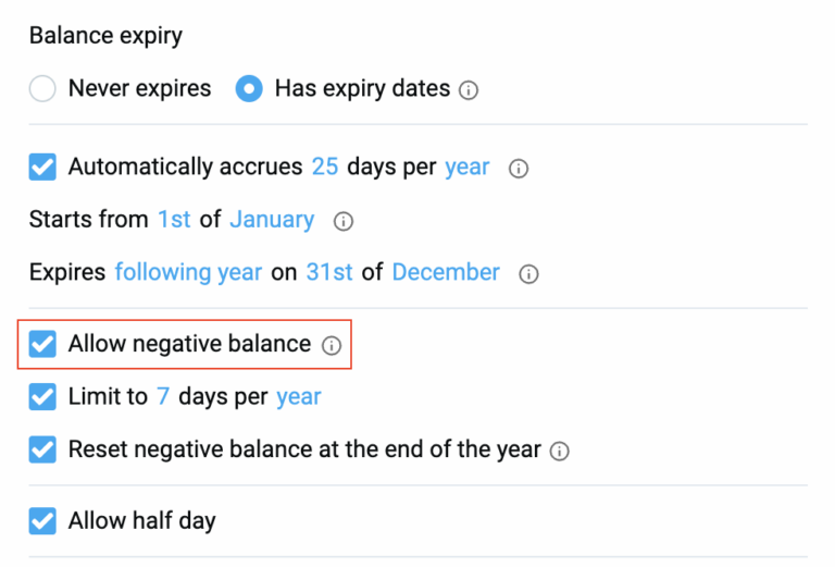 Time off balance - Clockify Help