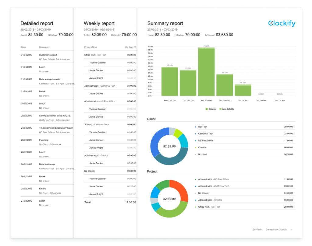 Calendar - Clockify Features