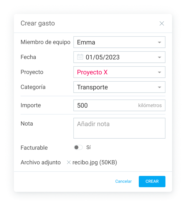 Añadir gastos