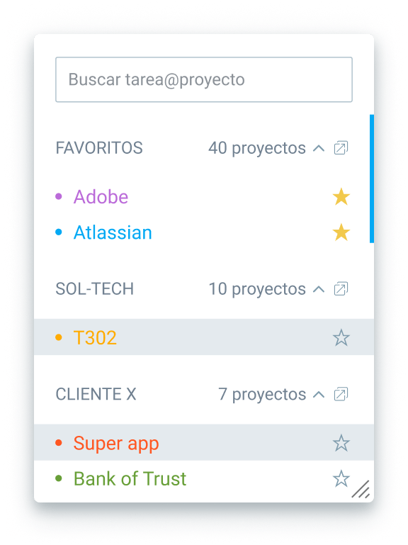 Creación de proyectos en Clockify