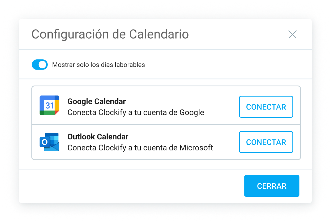Sincroniza con calendario de Google y Outlook