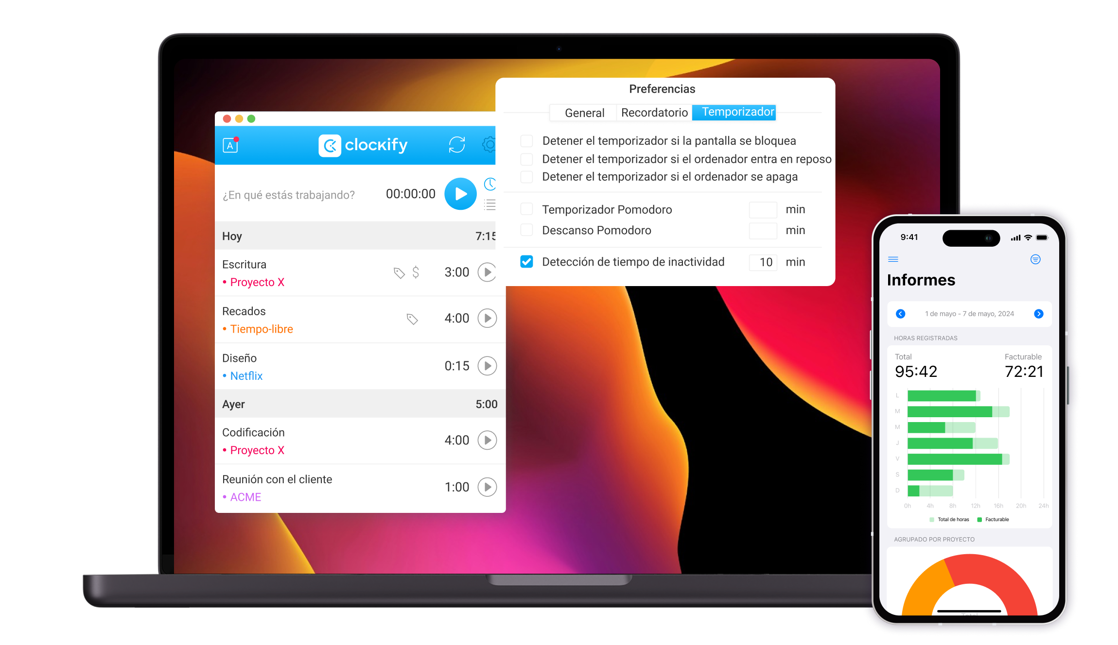 Instala las aplicaciones de escritorio y móvil de Clockify para un seguimiento de tiempo accesible