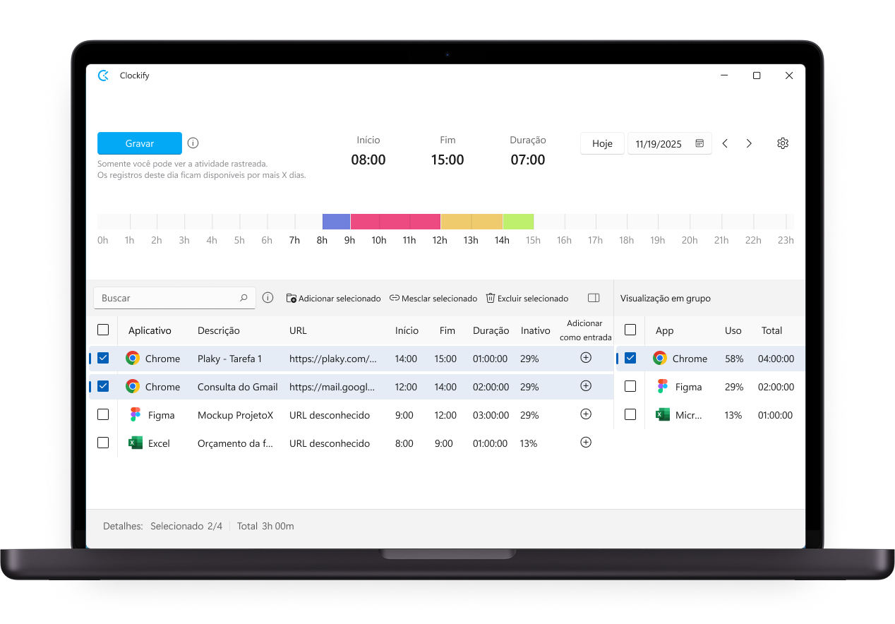 Auto tracker from Clockify desktop app