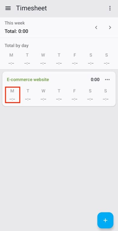 Click the appropriate time slot to log your work hours