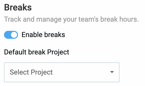 Enabling the breaks feature in Clockify
