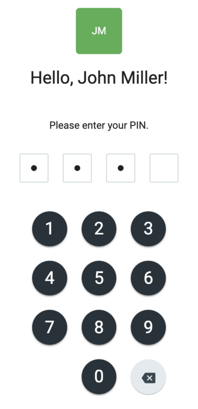 Enter your PIN to clock in via Clockify’s kiosk