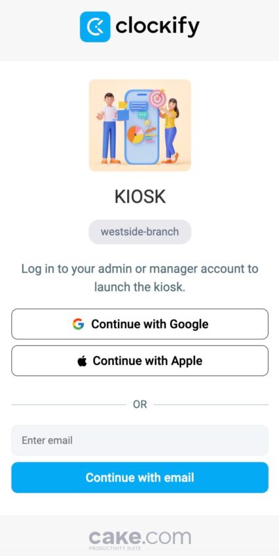 Launching the Clockify kiosk