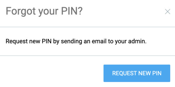 Requesting a new PIN for the Clockify kiosk