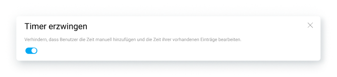 Aktivieren von “Timer erzwingen” in Clockify