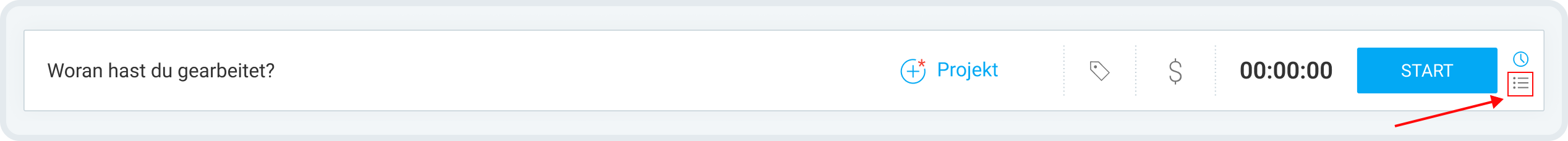 Manuell-Modus in der Clockify-Web-App
