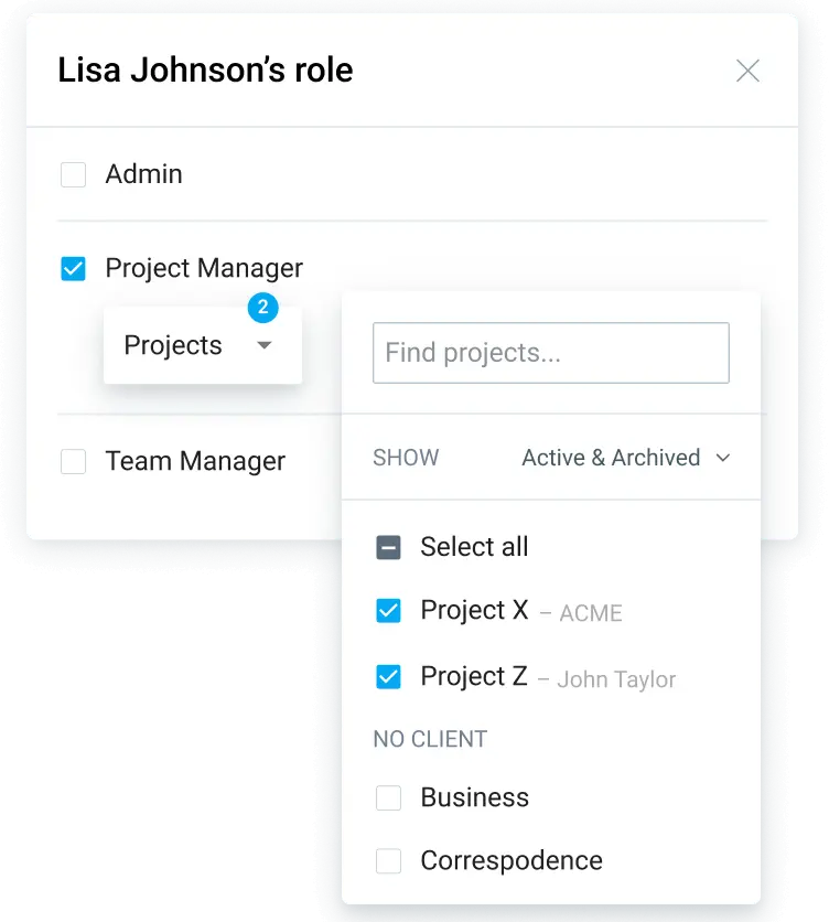 Assigning a Project manager role to a team member