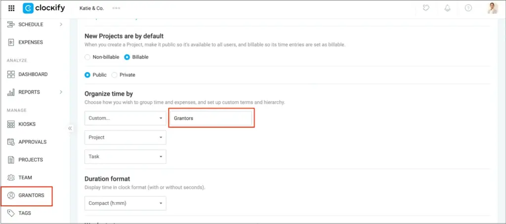 Customizing Clockify’s labels