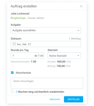 Aufgaben in Clockify erstellen