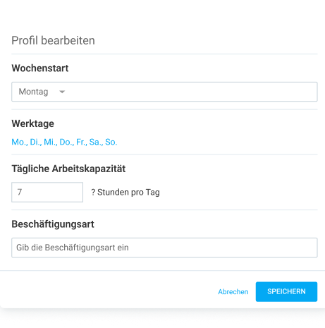 Die tägliche Arbeitskapazität eines Nutzers in Clockify festlegen