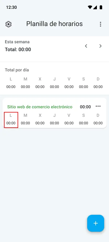 Haz clic en el período de tiempo adecuado para registrar tus horas de trabajo