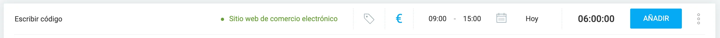 Añade el tiempo manualmente en la aplicación web de Clockify