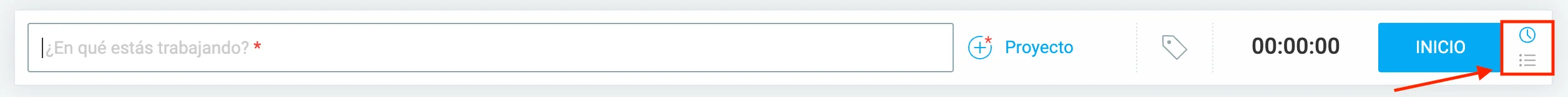 Modo manual en la aplicación web de Clockify
