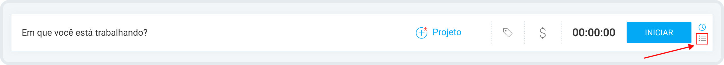 O modo manual no aplicativo web do Clockify
