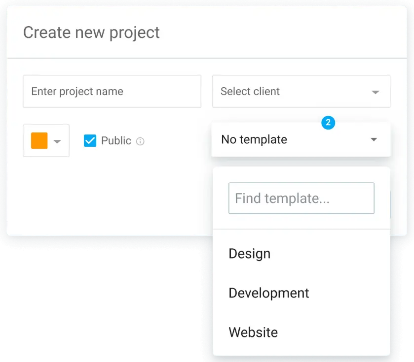 Create a project from scratch or use a template for faster setup