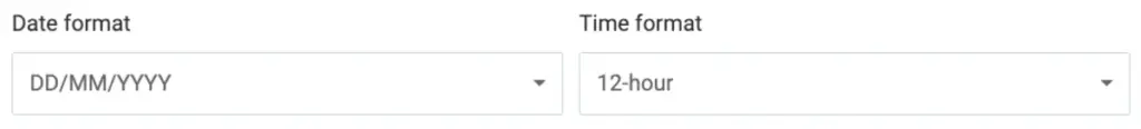 Date and time settings
